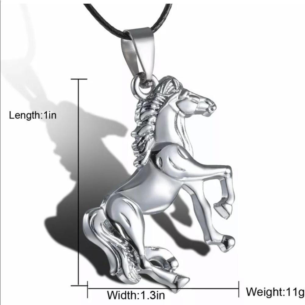 Stainless Steel Horse Animal Chain men’s Necklace - Picture 4 of 5